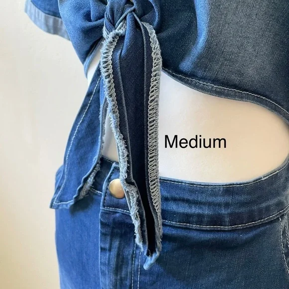 Windsor Blue Stretch Denim One-Piece Cut-Out Dress Women’s various sizes - Picture 11 of 16